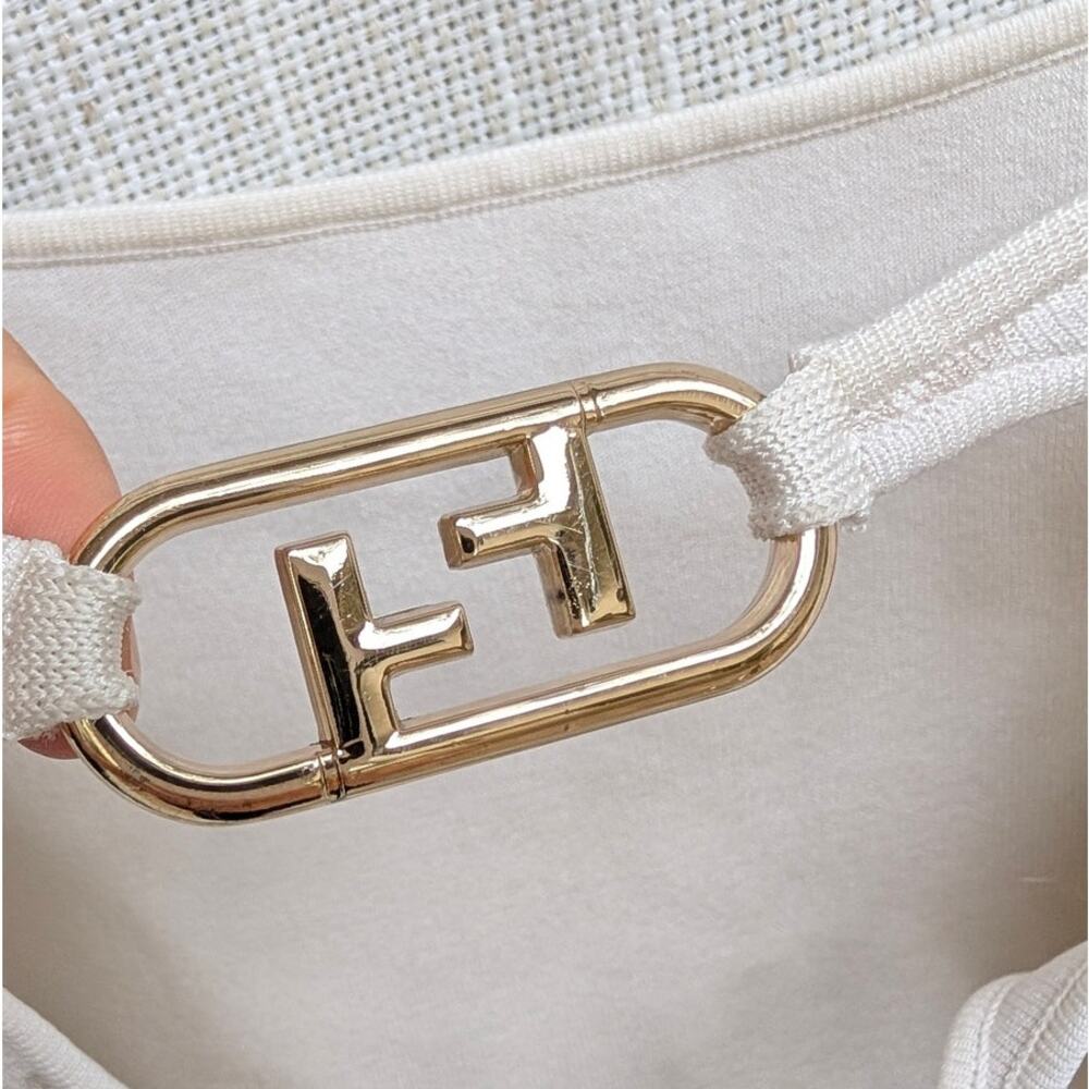FENDI Dress Womens IT40 White Sleeveless Logo Bodycon Mini - Picture 5 of 16